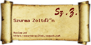 Szurma Zoltán névjegykártya